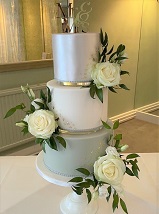Sage green wedding cake
